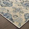 4' X 6' Ivory And Blue Floral Power Loom Stain Resistant Area Rug