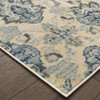 5' X 8' Ivory And Blue Floral Power Loom Stain Resistant Area Rug