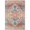 10' X 13' Blue And Orange Oriental Power Loom Stain Resistant Area Rug