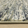 4' X 6' Blue Green Light Blue Grey And Ivory Abstract Power Loom Stain Resistant Area Rug