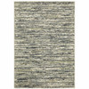 10' X 13' Blue Green Light Blue Grey And Ivory Abstract Power Loom Stain Resistant Area Rug
