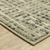 2' X 3' Beige Grey Ivory And Sage Blue Geometric Power Loom Stain Resistant Area Rug