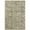 6' X 9' Beige Grey Ivory And Sage Blue Geometric Power Loom Stain Resistant Area Rug