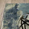 10' X 13' Blue Light Blue Grey Sage Beige And Ivory Abstract Power Loom Stain Resistant Area Rug