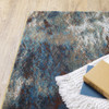 10' X 13' Blue Gold Teal Rust Grey And Beige Abstract Power Loom Stain Resistant Area Rug