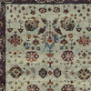 9' X 12' Stone And Red Oriental Power Loom Stain Resistant Area Rug