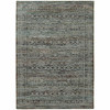 10' X 13' Blue And Purple Oriental Power Loom Stain Resistant Area Rug
