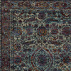 3' X 5' Blue And Purple Oriental Power Loom Stain Resistant Area Rug