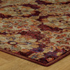 9' X 12' Red And Gold Oriental Power Loom Stain Resistant Area Rug