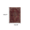 9' X 12' Red And Gold Oriental Power Loom Stain Resistant Area Rug