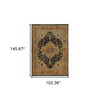 9' X 12' Gold Brown Grey Rust Green And Purple Oriental Power Loom Stain Resistant Area Rug