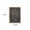 2' X 3' Blue Gold Green Red Orange And Purple Oriental Power Loom Stain Resistant Area Rug