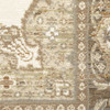 9' X 12' Beige Ivory Tan Gold Grey And Green Oriental Power Loom Stain Resistant Area Rug