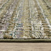 5' X 7' Green Green Grey And Purple Abstract Power Loom Stain Resistant Area Rug