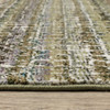 8' X 10' Green Green Grey And Purple Abstract Power Loom Stain Resistant Area Rug