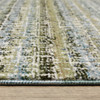 10' X 13' Blue Green Teal And Grey Abstract Power Loom Stain Resistant Area Rug