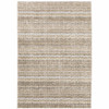 10' X 13' Ivory Grey Tan And Brown Abstract Power Loom Stain Resistant Area Rug