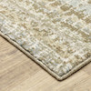 10' X 13' Ivory Grey Tan And Brown Abstract Power Loom Stain Resistant Area Rug