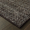 9' X 12' Charcoal Grey And Brown Geometric Power Loom Stain Resistant Area Rug