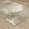 9' X 12' Grey Beige And Ivory Abstract Power Loom Stain Resistant Area Rug