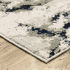 9' X 12' Grey Black And Ivory Abstract Power Loom Stain Resistant Area Rug