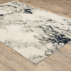 9' X 12' Grey Black And Ivory Abstract Power Loom Stain Resistant Area Rug