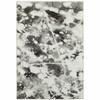 9' X 12' Charcoal And White Abstract Power Loom Stain Resistant Area Rug