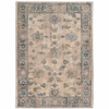 10' X 13' Ivory Blue Gold And Grey Oriental Power Loom Stain Resistant Area Rug