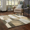 8' X 10' Brown And Ivory Geometric Power Loom Area Rug