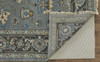 5' X 8' Blue Gray And Taupe Wool Floral Hand Knotted Stain Resistant Area Rug