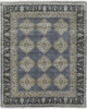 8' X 10' Blue Gray And Taupe Wool Floral Hand Knotted Stain Resistant Area Rug
