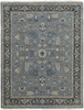 10' X 13' Blue Gray And Taupe Wool Floral Hand Knotted Stain Resistant Area Rug