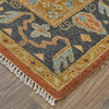 5' X 8' Tan Orange And Brown Wool Floral Hand Knotted Stain Resistant Area Rug