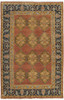 8' X 10' Tan Orange And Brown Wool Floral Hand Knotted Stain Resistant Area Rug