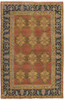 10' X 13' Tan Orange And Brown Wool Floral Hand Knotted Stain Resistant Area Rug