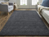 10' X 13' Black Wool Hand Woven Stain Resistant Area Rug
