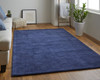 10' X 13' Blue Wool Hand Woven Stain Resistant Area Rug