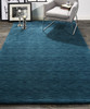 10' X 13' Blue And Green Wool Hand Woven Stain Resistant Area Rug