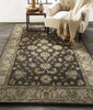 8' X 11' Blue Gray And Taupe Wool Floral Tufted Handmade Stain Resistant Area Rug