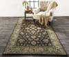 2' X 3' Blue Gray And Taupe Wool Floral Tufted Handmade Stain Resistant Area Rug