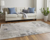 8' X 11' Ivory And Gray Abstract Stain Resistant Area Rug