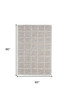 5' X 8' Ivory And Gray Wool Plaid Hand Woven Stain Resistant Area Rug
