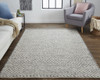 10' X 13' Gray And Ivory Wool Floral Hand Woven Stain Resistant Area Rug