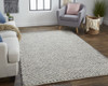 10' X 13' Gray And Ivory Wool Floral Hand Woven Stain Resistant Area Rug