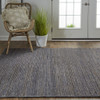8' X 11' Brown Blue And Taupe Hand Woven Area Rug