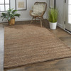8' X 11' Brown And Gray Hand Woven Area Rug