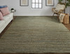 8' X 11' Green Gray And Tan Hand Woven Area Rug