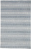 5' X 8' Blue Gray And Ivory Striped Hand Woven Area Rug