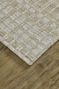 5' X 8' Tan Gray And Silver Striped Hand Woven Area Rug