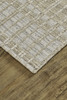 7' X 9' Tan Gray And Silver Striped Hand Woven Area Rug